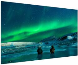 Mivali Tablou cu oameni la Aurora borealis, dintr-o bucată 150x100 cm (V021209V150100)