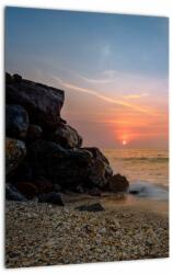 Mivali Tablou apusului de soare pe plajă, dintr-o bucată 30x40 cm (V020214V3040)