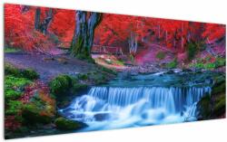 Mivali Tablou - Cascada în pădurea roșie, dintr-o bucată 120x50 cm (V023169V12050)