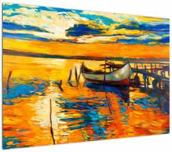 Mivali Tablou - Barca la apus de soare, dintr-o bucată 100x70 cm (V023294V10070)