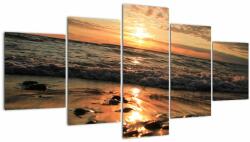 Mivali Tablou - Apus de soare, ocean, din cinci bucăți 150x80 cm (V022554V150805PCS)