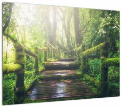 Mivali Tablou - trepte din lemn în pădure, dintr-o bucată 70x50 cm (V020593V7050)