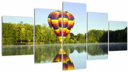 Mivali Tablou cu balon cu aer cald pe un lac, din cinci bucăți 150x80 cm (V020217V150805PCS)