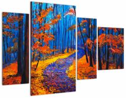 Mivali Tablou - Pădurea toamna (cu ceas), din patru bucăți 110x75 cm cu ceas (V023334V11075C)