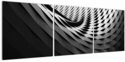 Mivali Tablou abstract - spirală alb neagră, din trei bucăți 120x40 cm (V020667V12040)