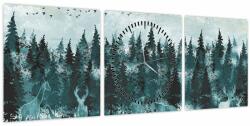 Mivali Tablou - Animale din pădure (cu ceas), din trei bucăți 90x30 cm cu ceas (V022420V9030C)
