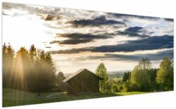Mivali Tablou cabana în pădure, dintr-o bucată 200x100 cm (V020263V200100)