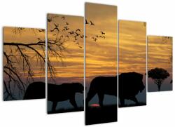 Mivali Tablou cu Safari, din cinci bucăți 150x105 cm (V020692V150105)