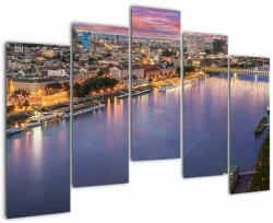 Mivali Tablou cu orașul Bratislava cu râu, din cinci bucăți 125x90 cm (V020706V12590)