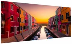 Mivali Tablou - Apus de soare, insula Burano, Veneția, Italia, dintr-o bucată 200x100 cm (V022657V200100)