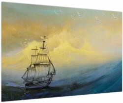 Mivali Tablou - Pictură barcă pe mare, dintr-o bucată 90x60 cm (V024053V9060)
