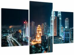 Mivali Tablou - Noaptea în Kuala Lumpur, din trei bucăți 90x60 cm (V021666V90603PCS)