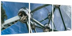 Mivali Tablou- atomium la Bruxelles (cu ceas), din trei bucăți 90x30 cm cu ceas (V020530V9030C)