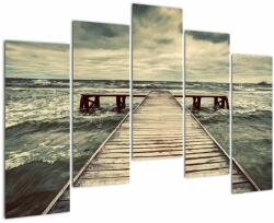 Mivali Tablou cu dig din lemn la mare, din cinci bucăți 125x90 cm (V021949V12590)