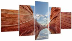 Mivali Tablou - Vermilion Cliffs Arizona (cu ceas), din cinci bucăți 150x80 cm cu ceas (V021540V15080C)
