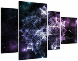 Mivali Tablou - Mandala Lotus în spațiu (cu ceas), din patru bucăți 110x75 cm cu ceas (V022934V11075C)