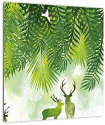 Mivali Tablou pe sticlă - Ceb în pădure, dintr-o bucată 40x40 cm pe sticlă (V022959V4040GD)
