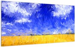 Mivali Tablou pe sticlă - Pictură în ulei, câmp auriu, dintr-o bucată 100x50 cm pe sticlă (V022828V10050GD)