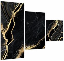 Mivali Tablou abstarcției aurii (cu ceas), din trei bucăți 90x70 cm cu ceas (V022157V9070C)