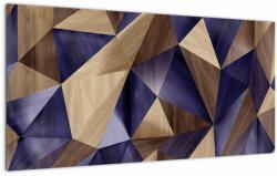 Mivali Tablou pe sticlă - 3D triunghiuri de lemn, dintr-o bucată 100x50 cm pe sticlă (V023479V10050GD)