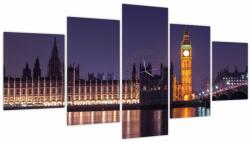 Mivali Tablou Londra (cu ceas), din cinci bucăți 150x80 cm cu ceas (V020026V15080C)