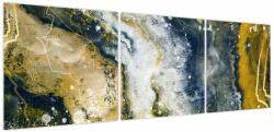 Mivali Tablou - Abstract auriu, din trei bucăți 150x50 cm (V024024V15050)