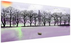 Mivali Tablou - Barcă pe lac, dintr-o bucată 250x125 cm (V022413V250125)