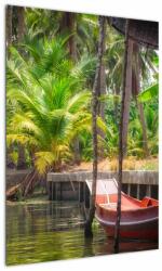 Mivali Tablou - Nava din lemn în canal , Thailand, dintr-o bucată 50x70 cm (V021513V5070)