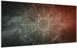 Mivali Tablou pe sticlă - Dodecagrama cosmică, dintr-o bucată 100x50 cm pe sticlă (V022894V10050GD)