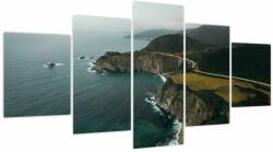 Mivali Tablou - Stânci în ocean (cu ceas), din cinci bucăți 150x80 cm cu ceas (V022446V15080C)