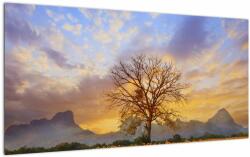 Mivali Tablou pe sticlă - Peisaj cu floarea soarelui, dintr-o bucată 100x50 cm pe sticlă (V022516V10050GD)