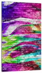 Mivali Tablou - Zid de cărămidă cu flăcări colorate, dintr-o bucată 20x30 cm (V023472V2030)