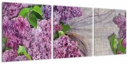 Mivali Tablou - Flori de liliac, din trei bucăți 90x30 cm (V022447V9030)
