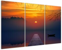 Mivali Tablou cu podul în apus de soare, din trei bucăți 120x80 cm (V020012V120803PCS)
