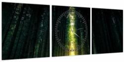 Mivali Tablou cu pădurea întunecată (cu ceas), din trei bucăți 90x30 cm cu ceas (V020705V9030C)
