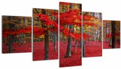 Mivali Tablou - Pădurea roșie (cu ceas), din cinci bucăți 150x80 cm cu ceas (V023579V15080C)