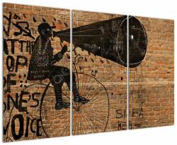Mivali Tablou - Barbat cu biciclete stil Bansky, din trei bucăți 120x80 cm (V023471V120803PCS)