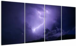 Mivali Tablou - cerul violet cu fulger, din patru bucăți 160x80 cm (V020062V16080)