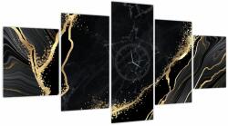 Mivali Tablou abstarcției aurii (cu ceas), din cinci bucăți 150x80 cm cu ceas (V022157V15080C)