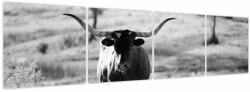Mivali Tablou - Vacă, alb-negru, din patru bucăți 160x40 cm (V023978V16040)