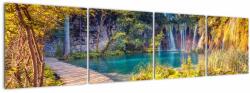 Mivali Tablou - Lacurile Plitvice, Croația, din patru bucăți 160x40 cm (V022935V16040)