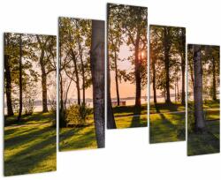 Mivali Tablou cu pomi lângă lac, din cinci bucăți 125x90 cm (V020839V12590)