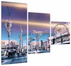 Mivali Tablou cu strada în Las Vegas (cu ceas), din trei bucăți 90x70 cm cu ceas (V020567V9070C)