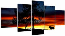 Mivali Tablou - Silueta unui lup, din cinci bucăți 150x80 cm (V022548V150805PCS)