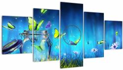 Mivali Tablou - Libertate (cu ceas), din cinci bucăți 150x80 cm cu ceas (V022811V15080C)