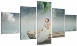 Mivali Tablou - Femeia pe barcă, din cinci bucăți 125x70 cm (V023256V12570)