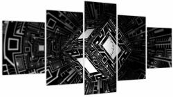 Mivali Tablou cu un cub abstract (cu ceas), din cinci bucăți 150x80 cm cu ceas (V020830V15080C)