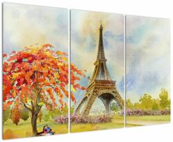 Mivali Tablou pictat cu turnul Eiffel, din trei bucăți 120x80 cm (V022082V120803PCS)