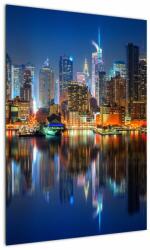 Mivali Tablou cu Manhattan noaptea, dintr-o bucată 50x70 cm (V020823V5070)