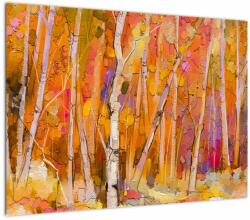 Mivali Tablou pe sticlă - Pădurea toamna, dintr-o bucată 70x50 cm pe sticlă (V022909V7050GD)